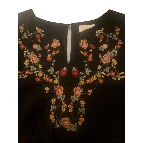 Braeve dress black with embroidery sz M - Picture 2 of 5